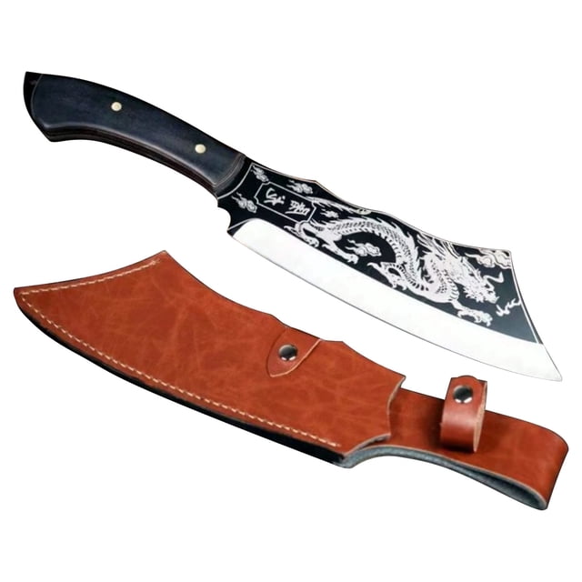 RYRDWP Clearance Handmade Steel Slaying Knife – Multi-Functional Kitchen Knife for Cutting, Boning & Chopping with Sheath & Ergonomic Handle