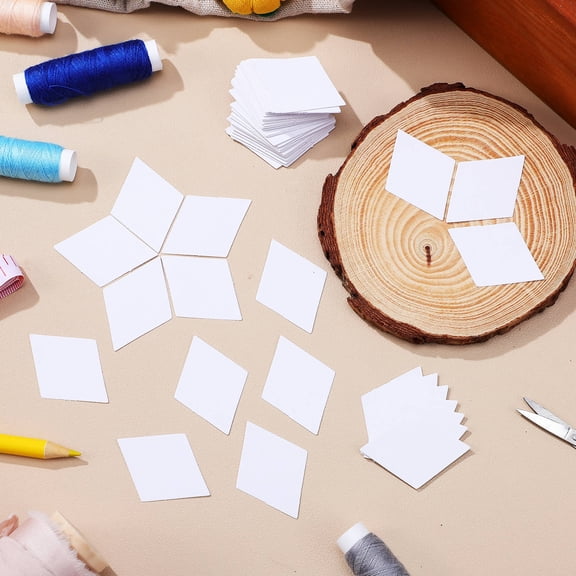 OFFIGAM 300Pcs Quilting Paper Template Shape Paper Piecing for Sewing Crafts