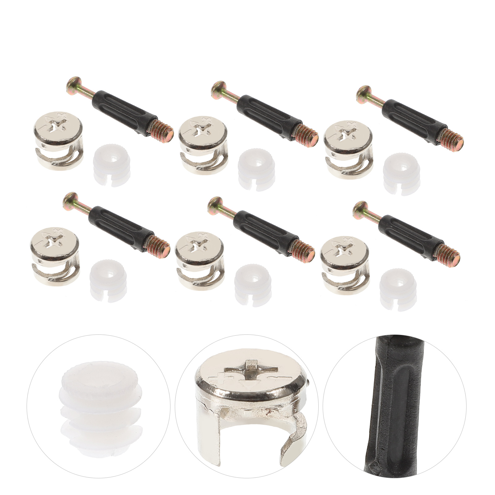 FOMIYES 100Sets Assorted Color Furniture Cam Lock Fittings with Anti-Rust Zinc Alloy