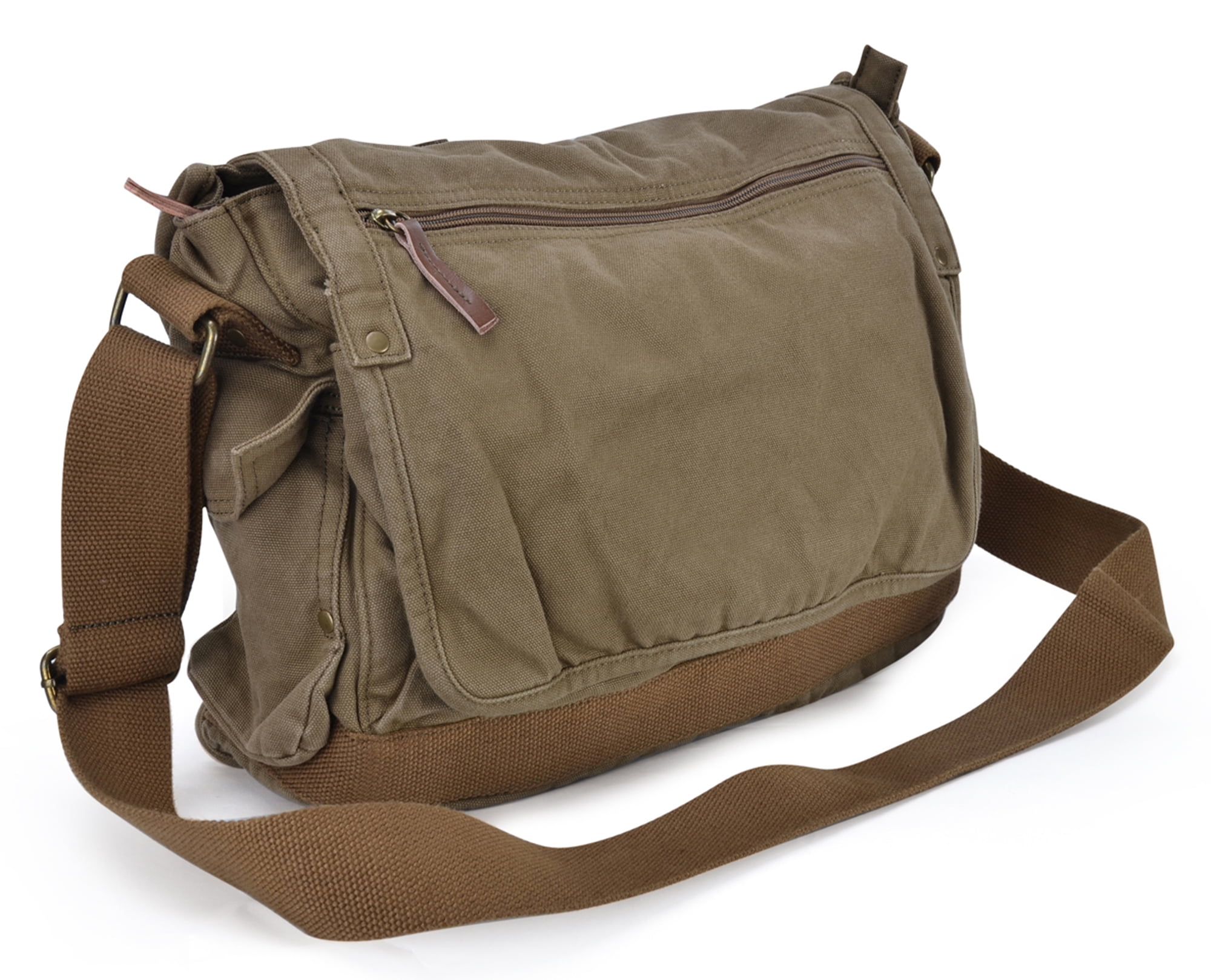 Gootium Classic Messenger Bag Vintage Canvas Shoulder 15 6 Inch Gootium Classic Messenger Bag Vintage Canvas Shoulder 15 6 Inch Laptop Army Green