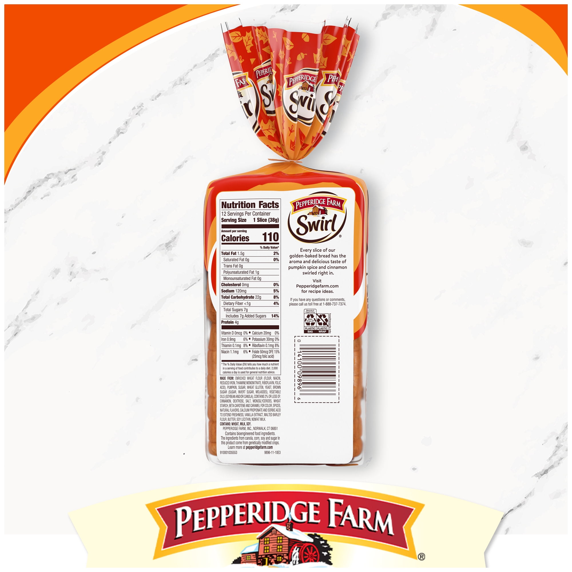Pepperidge Farm Swirl Pumpkin Spice Breakfast Bread, 16 oz Loaf