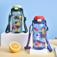 thumbnail image 2 of SharkTRUE 550ml Children Cartoon Plastic Cup With Straw Anti-falling Kids Water Bottle Childrens Cup A8t6, 2 of 8