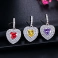 thumbnail image 6 of Blue CZ Romantic Lover Heart 925 Silver Dangle Earrings for Women Party Jewelry, 6 of 9