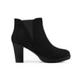 thumbnail image 6 of BLISSFUL STEP Women's Round Toe Block Heels Chelsea Ankle Boots Black 5.5, 6 of 8