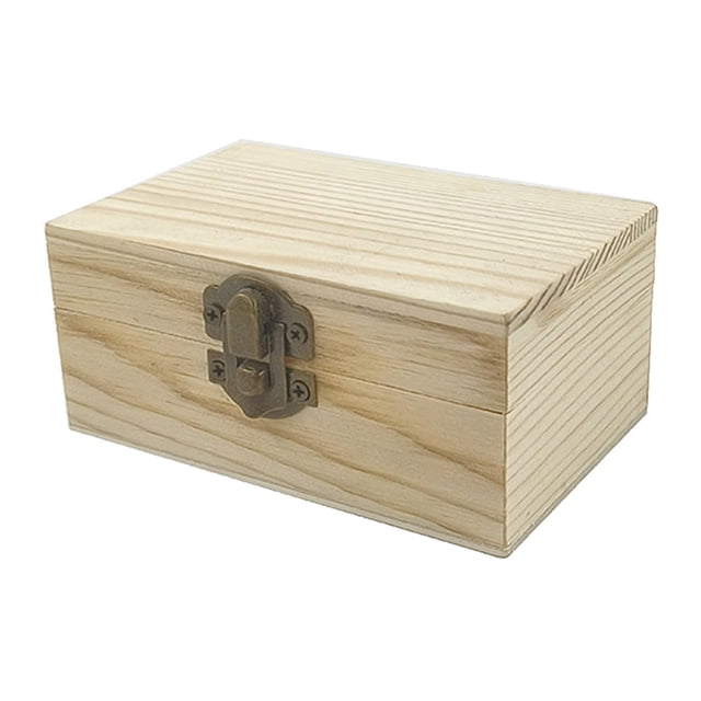 Caja de Almacenamiento de Joyería de Pino Hebilla Caja de Almacenamiento de Joyería Antipolvo Caja de Almacenamiento de Tarjetas Postal