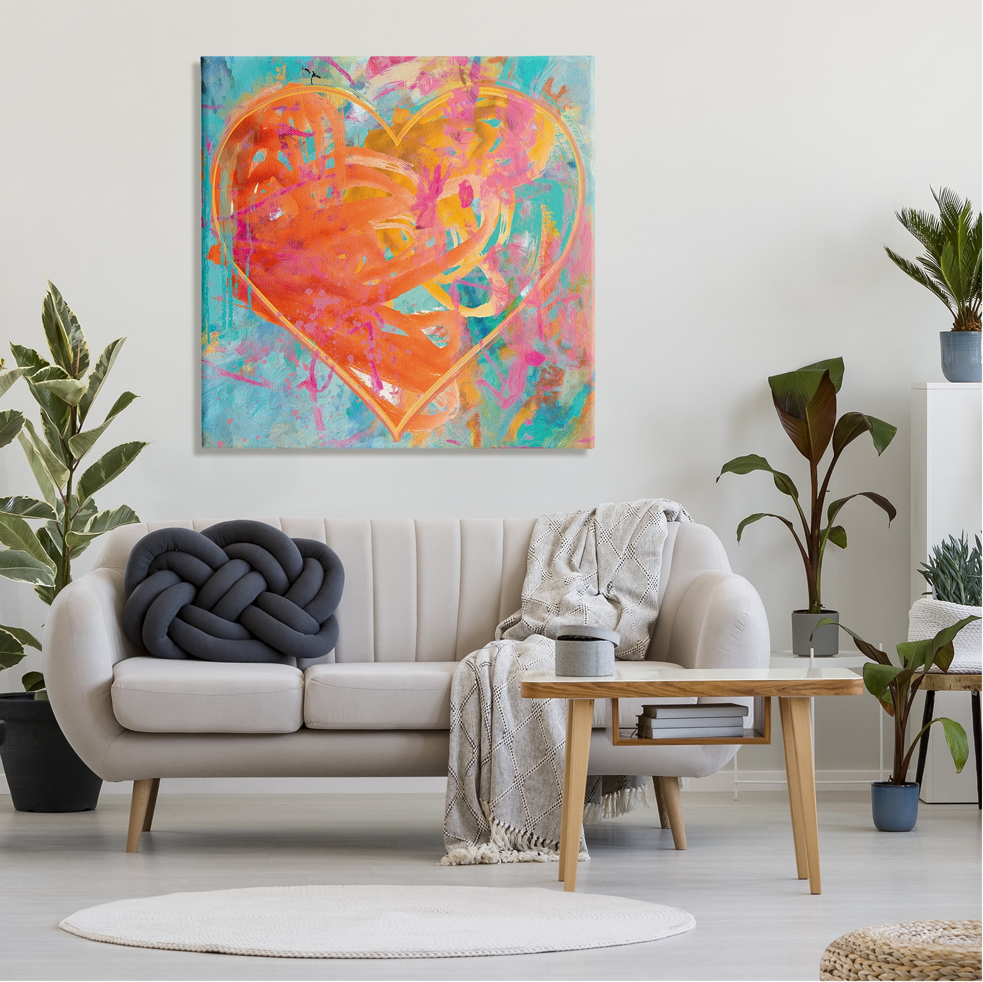 Stupell Industries Street Style Graffiti Heart Shape Bold Paint Splatter Painting Gallery Wrapped Canvas Print Wall Art, Design by Porter Hastings