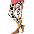 thumbnail image 2 of DDAPJ pyju Women's Halloween Pumpkin Leggings Novelty Holiday Tights Buttery Soft High Waisted Yoga Pants 4 Way Stretch Workout Bottoms Lightweight Casual Milk Silk Legging Clearance Multicolor#2 L, 2 of 4