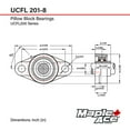 thumbnail image 3 of MAPLE ACE UCFL201-8 Flange Bearing 1/2" Bore, Oval 2-Bolt Self-Aligning, Solid Base, Heavy Duty (Qty 2), 3 of 4