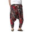 thumbnail image 4 of Pantalones largos de yoga Sunloudy para hombre, pantalones de entrepierna caída holgados con estampado de patrón nacional, pantalones casuales de estilo simple Sunloudy S M L XL XXL XXXL, 4 of 6