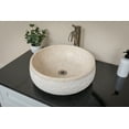 thumbnail image 2 of Gral Round Vessel Sink in Beige Marble with Hammered Exterior, 2 of 13