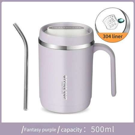 

Insulation water cup stainless steel straw cup large capacity breakfast cup couple cup milk tea coffee cup thermos cup