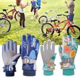 thumbnail image 5 of AURORA TRADE 1 Pair Kids Ski Gloves Cartoon Pattern Full Fingers Waterproof Boys Girls Child Winter Snowboard Riding Gloves for Outdoor, 5 of 8