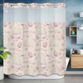 thumbnail image 6 of Happy Easter Rabbits No Hooks Shower Curtain with Snap-in Liner Pink Eggs Flower Ribbon Spring Animal Vintage Shower Curtains for Bathroom, Waterproof, Easy Install, Washable 72"x72", 6 of 9