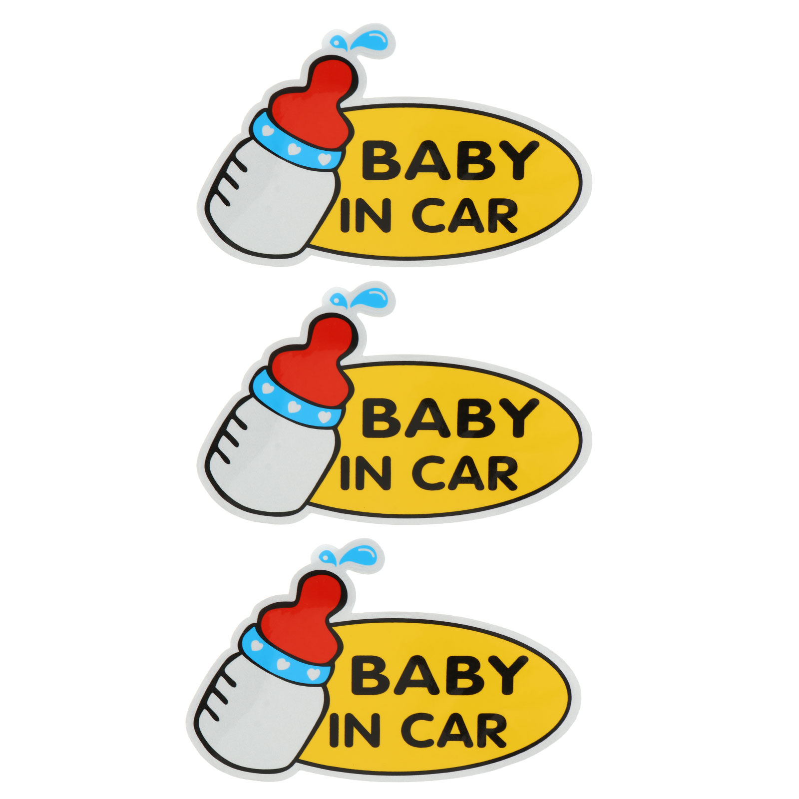 3pcs Reflective Car Tail Decal Safety Notice Sticker Car Window Warning