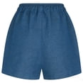 thumbnail image 4 of Cutuoiiu Women's Casual Loose Fit Denim Look Shorts Elastic Waist Double Pocket Shorts for Daily Wear, 4 of 7