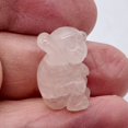 thumbnail image 2 of Adorable 1 Carved Rose Quartz Monkey Animal Bead, 2 of 12
