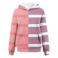 thumbnail image 3 of Dasayo Pink Women Sweatshirt Oversized Winter Long Sleeve Striped Hoodies Women's T Shirts XXL, 3 of 4