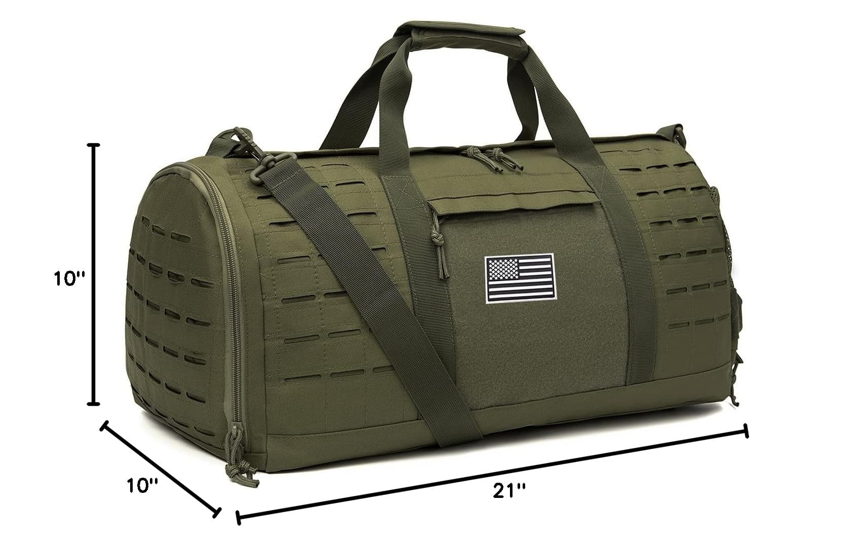 Haadid 40L Military Tactical Duffle Bag For Men Sport Gym Bag Fitness Tote Travel Duffle Bag Training Workout Bag With Shoe Compartment Basketball Football Weekender Bag Army Green
