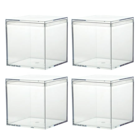 

NUOLUX 4pcs Square Candy Boxes Multipurpose Storage Cases with Lid Packaging Boxes