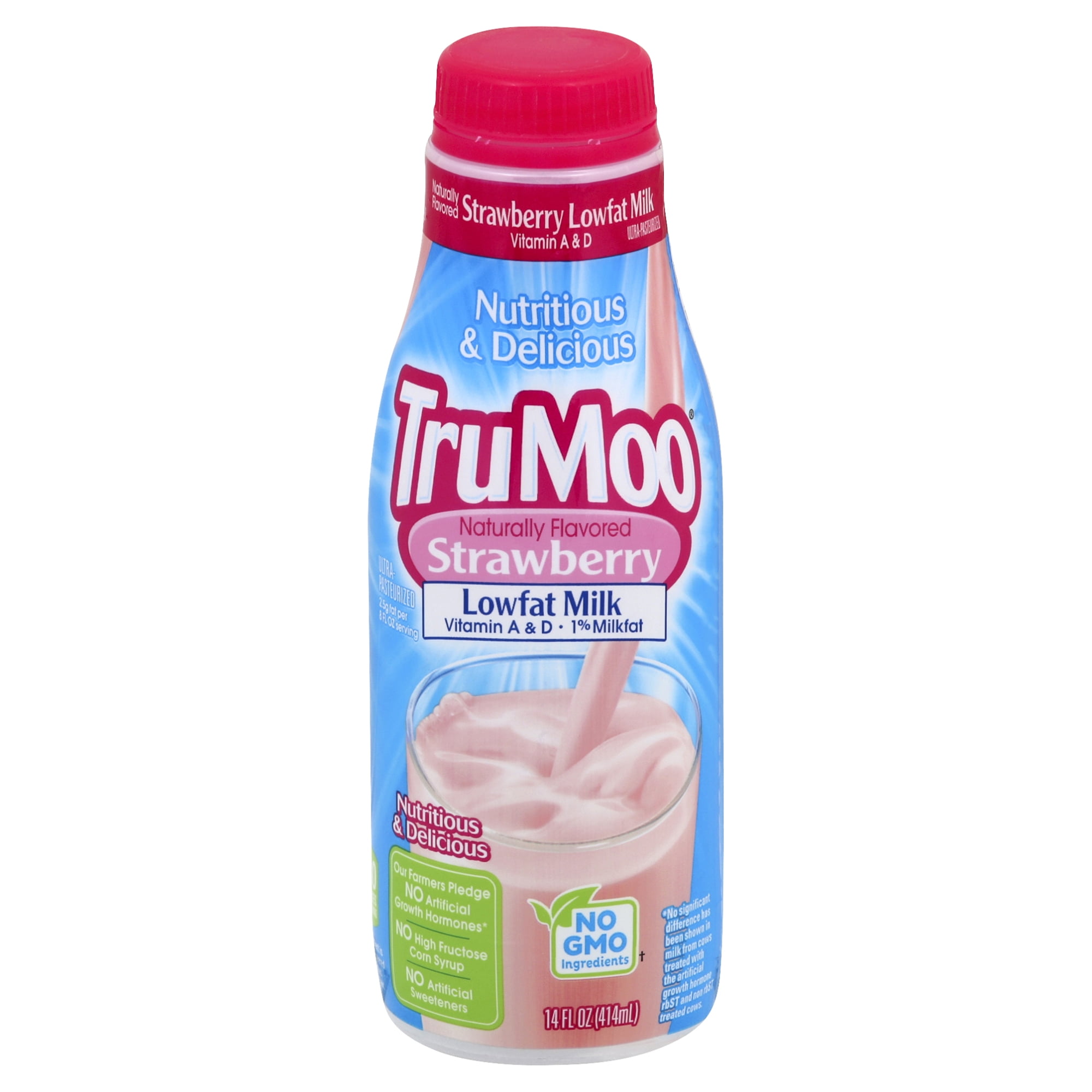 TruMoo Lowfat Strawberry Milk, 1 Pint