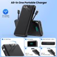 thumbnail image 2 of Cargador portátil AONIMI de 13800 mAh con cables integrados y enchufe de CA, 2 of 9