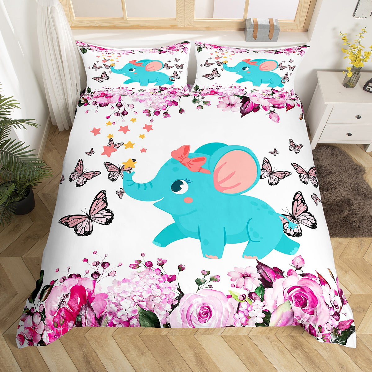 Girls elephant sales bedding