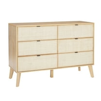 Powell Beelner 6-Dawer Dresser, Natural Cane