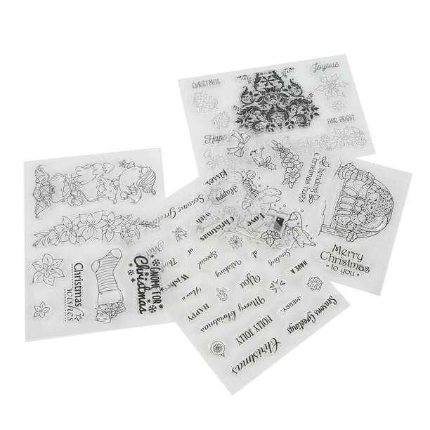Sello transparente, juego de sellos de cuenta de mano con sello transparente, sellos navideños de mayor durabilidad