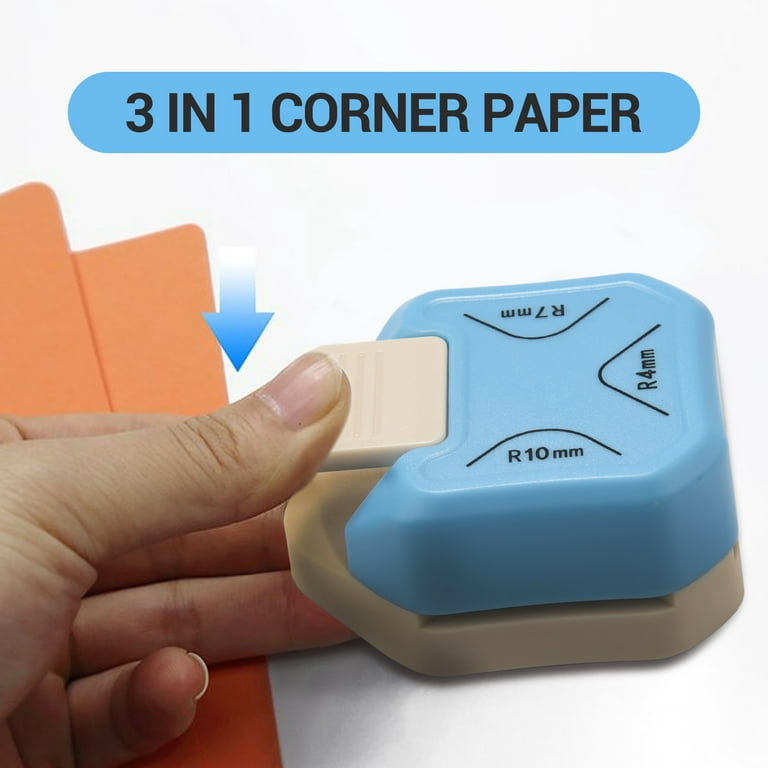 2 Pieces Corner Cutter 3 in 1 Corner Paper Punch Rounder Tag Shape Lever  Action Craft Punch for Projects 