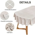 thumbnail image 5 of Lattice Oval Tablecloth 60 x 84 Inch Rustic Farmhouse Brown Checkered Table Cloth Cotton Linen Heavy Duty Fabric Embroidery Table Cover for Kitchen Dining Tabletop Decoration, 5 of 6