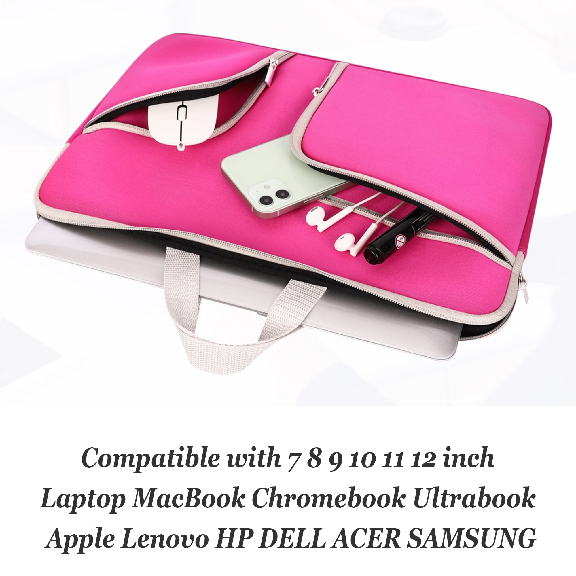 Rainbow Poop Pink Laptop Tablet Bag Tote Briefcase Computer Case Handbag Men Women Pounch 