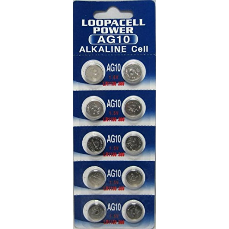 10 AG10 LR1130 389A 1.5V Alkaline Button Batteries - For Watches,Toys,Pwr  Tools