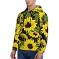 thumbnail image 3 of Kdxio Sunflowers In Vintage Print Mens Casual Hooded Collar Drawstring Hoodies Pullover Sweatshirts Casual Long Sleeve Shirts-3X-Large, 3 of 7