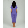 thumbnail image 6 of Real Essentials 2 Pack: Womens Pajamas Short Sleeve Sleepwear Tops and Capri Pants Pjs Print Pajama Sets (Available In Plus), 6 of 6