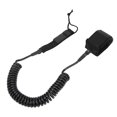 thumbnail image 1 of Surfboard Leash, High Elasticity TPU Black Adjustable Coiled Surfing Leg Rope For Paddleboards Longboards, 1 of 8