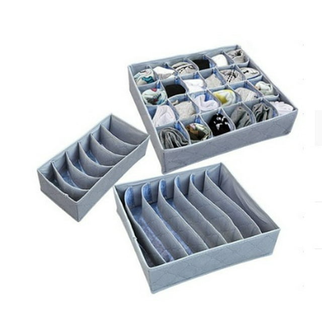 3pcs/set Foldable Drawer Organizers Storage Box Case For Bra Ties Underwear Socks Scarf Drawer Organizers