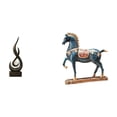 thumbnail image 1 of Escultura abstracta de resina con forma de caballo y fuego. Figura artística, centro de mesa, adorno decorativo, ideal para regalar o decorar el hogar, 1 of 8