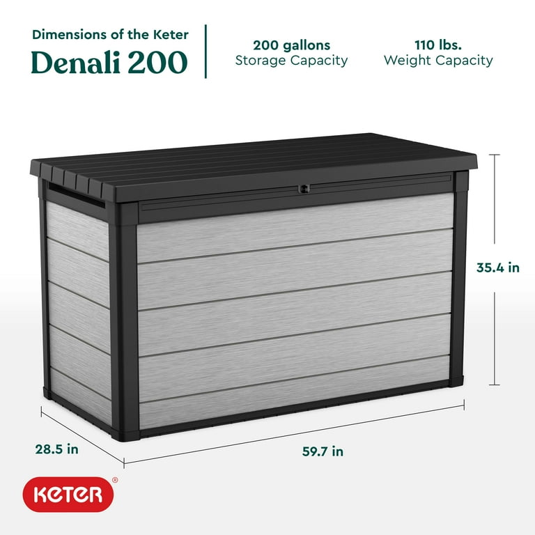 Keter Denali 200 Gallon Durable Resin Outdoor Storage Box for