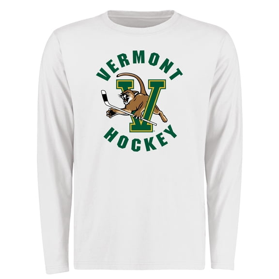 Men's White Vermont Catamounts Hockey East Long Sleeve T-Shirt