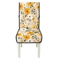 thumbnail image 7 of TSOVTHRID Floral White Yellow Print Quilted Dining Chair Slipcovers Stretchy Comfy Chair Seat Covers Washable Removable Seat Cushion Covers with Detachable Strap, Set of 1, 7 of 7