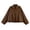 Brown, variant on Women Faux Leather Bomber Jacket Batwing Sleeve Loose Fit Cropped Coat Casual Trendy Outerwear