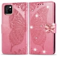 thumbnail image 6 of iPhone 11 Case, Mantto Bling Diamond PU Leather Flip Wallet Case Hand Strap Butterfly Embossed Full Body Protection Flip Stand Card Holder Magnetic Cover for Apple iPhone 11, Pink, 6 of 9