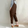 thumbnail image 4 of Fesfesfes Jumpsuit for Women Sleeveless Dungarees Loose Cotton Linen Long Playsuit Party Jumpsuit, 4 of 7