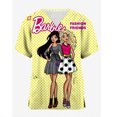 thumbnail image 3 of Uniforme de enfermera, uniforme de trabajo esmerilado con cuello en V y manga corta con estampado de princesa Barbie para mujer, uniforme médico, spa de enfermería, mascota, guarida, 3 of 5
