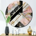 thumbnail image 1 of Designart "Marble Granite Agate with Gold Accents XIV" Modern Geometric Oversized Wall Clock, 1 of 6