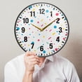 thumbnail image 6 of Yayeee Wall Clock Battery Operated 9.5" Silent Quartz Non-Ticking for Living Room Decor, White Retro Pattern, 6 of 8