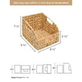 thumbnail image 2 of Pantry Baskets for Organizing, Wicker Basket with Built-in Handles, Handwoven Wicker Storage Baskets, Water Hyacinth for Shelves, 2 Pack, 2 of 6