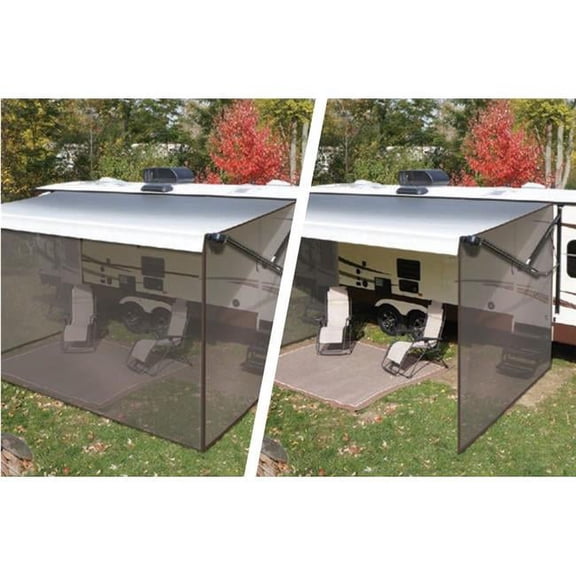Lippert M6V-3833980610 10 ft. Classic Awning Sun Block Panel Front Panel, Black
