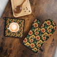 thumbnail image 5 of Black Sunflower Kitchen Oven Mitt and Pot Holder Sets 2 Pcs for Baking, Cooking and Grilling, Heat Resistant Up To 392 °F, 5 of 7