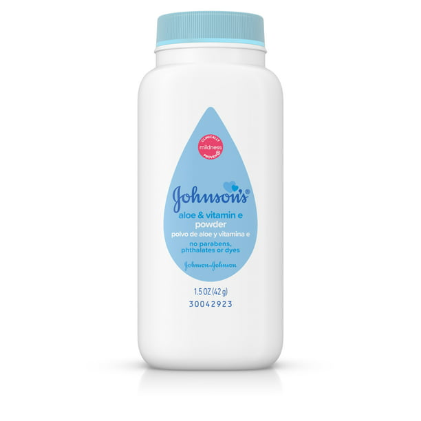Johnson's Naturally Derived Cornstarch Powder for Baby & Toddler with Aloe & Vitamin E, 1.5 oz